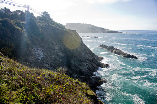 lens flare photography on the coast
