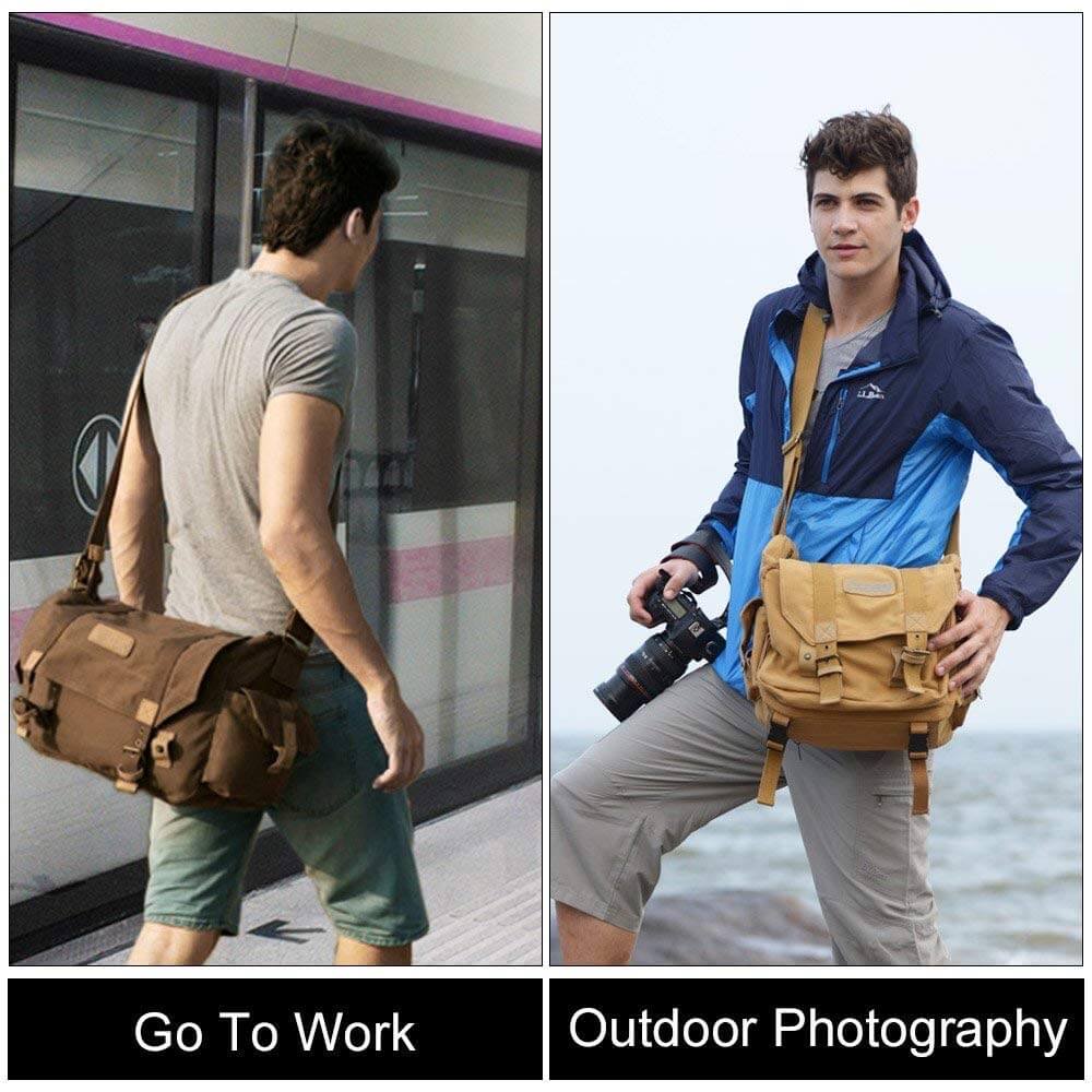 CADeN Waterproof Canvas Camera Messenger Bag