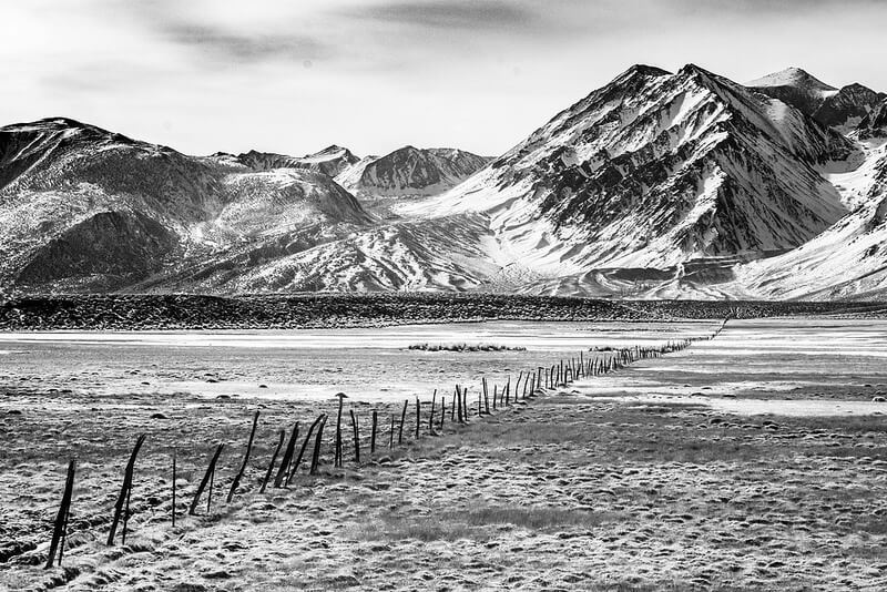 mountain landscape with fence