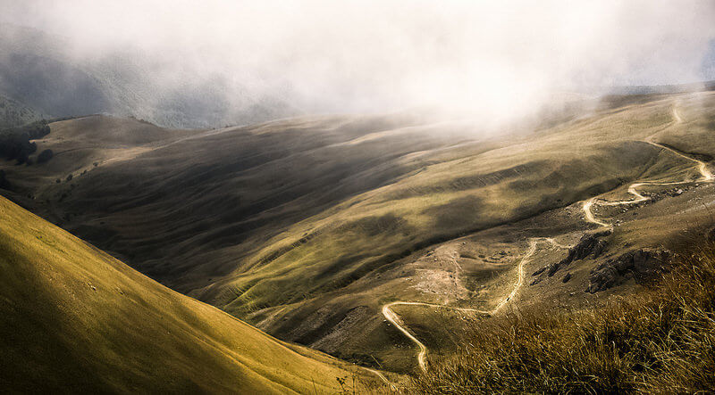 trail in the mountains