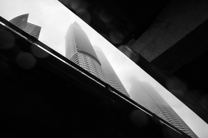 black and white architecture