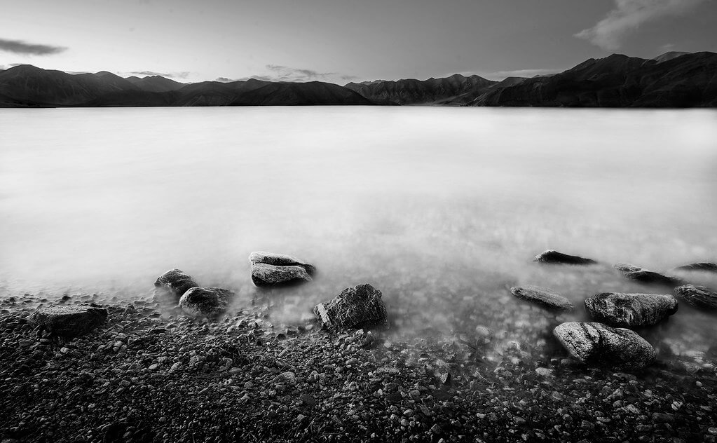 Nimit Nigam - High Contrast black and white lake